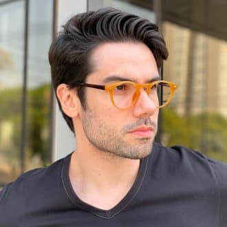Óculos de Grau Masculino Redondo Caramelo Elias 4