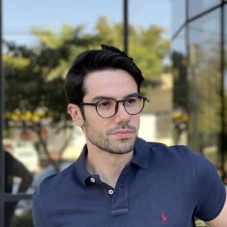 Óculos de Grau Masculino Redondo Preto Zeca