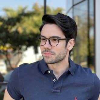 Óculos de Grau Masculino Redondo Preto Zeca
