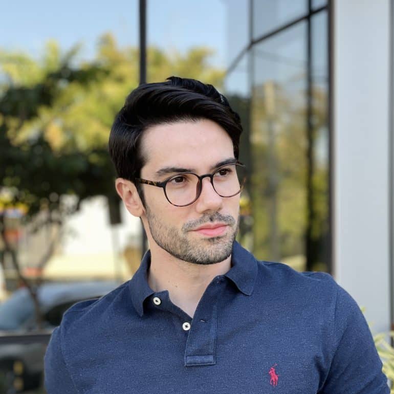 Óculos de Grau Masculino Redondo Tartaruga Zeca