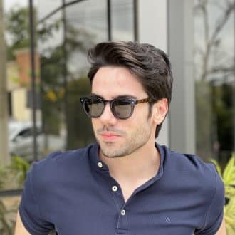 Óculos de Sol Masculino Redondo Azul Jonas