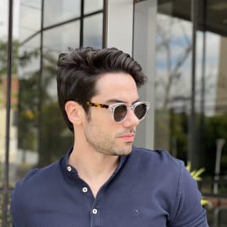Óculos de Sol Masculino Redondo Transparente Jonas