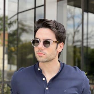 Óculos de Sol Masculino Redondo Transparente Jonas