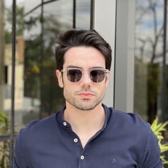 Óculos de Sol Masculino Redondo Transparente Jonas