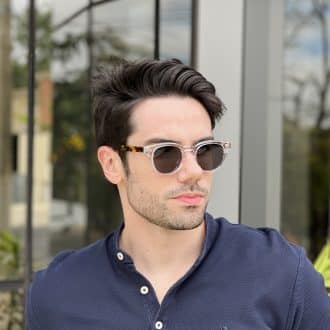 Óculos de Sol Masculino Redondo Transparente Jonas