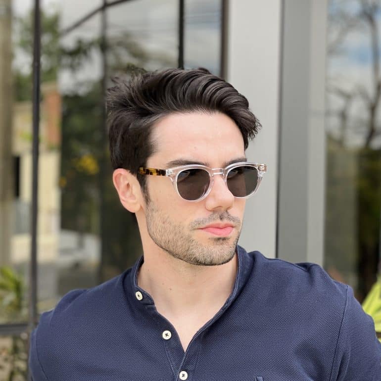Óculos de Sol Masculino Redondo Transparente Jonas