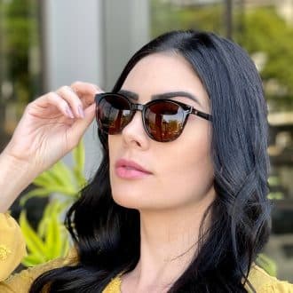 Óculos 2 em 1 Clip-On Acetato Redondo Marrom com Tartaruga Iara 6