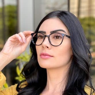 Óculos 2 em 1 Clip-On Acetato Redondo Tartaruga com Azul Iara 3