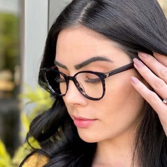 Óculos 2 em 1 Clip-On Acetato Redondo Tartaruga com Azul Iara 2