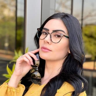 Óculos 2 em 1 Clip-On Acetato Redondo Tartaruga com Verde Iara 2