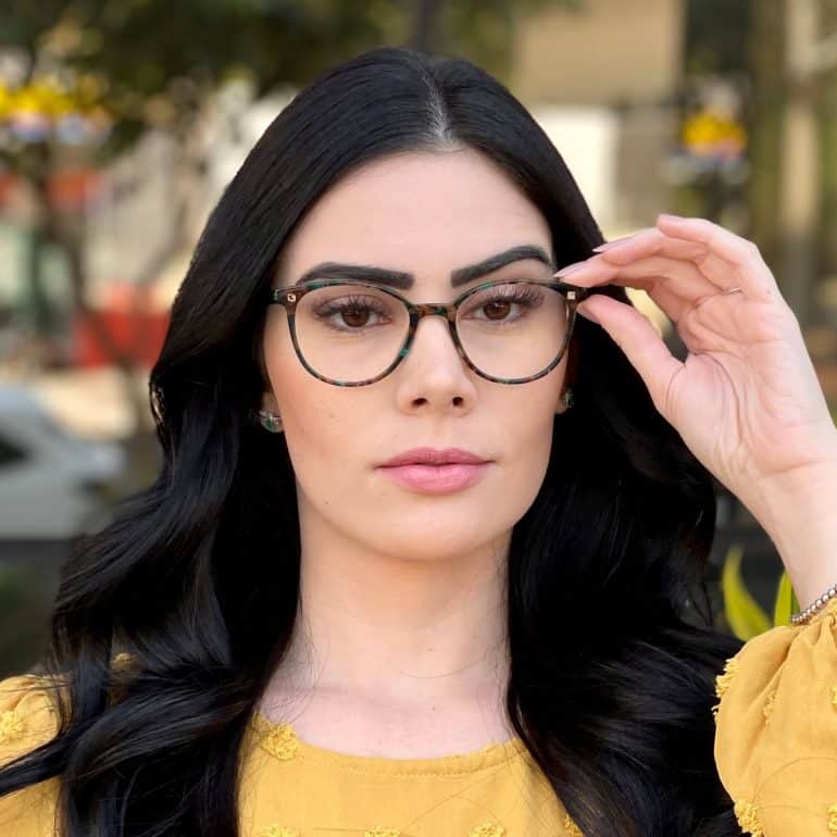 Óculos 2 em 1 Clip-On Acetato Redondo Tartaruga com Verde Iara