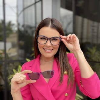 Óculos 2 em 1 Clip-On Gatinho Azul Anaelise