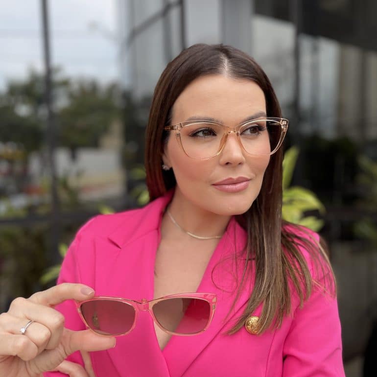 safine com br oculos 2 em 1 clip on gatinho dourado transparente anaelise 1