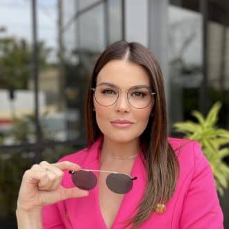 safine com br oculos 2 em 1 clip on redondo prata com preto cecilia