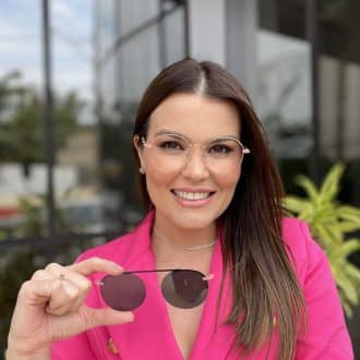 Óculos 2 em 1 Clip-On Redondo Rosé Cecília 3