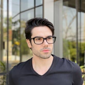 Óculos de Grau Masculino Retangular em Acetato Preto Sérgio 1