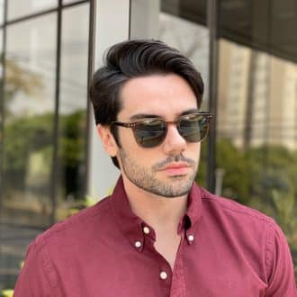 Óculos de Sol Masculino Quadrado Marrom Rômulo 1