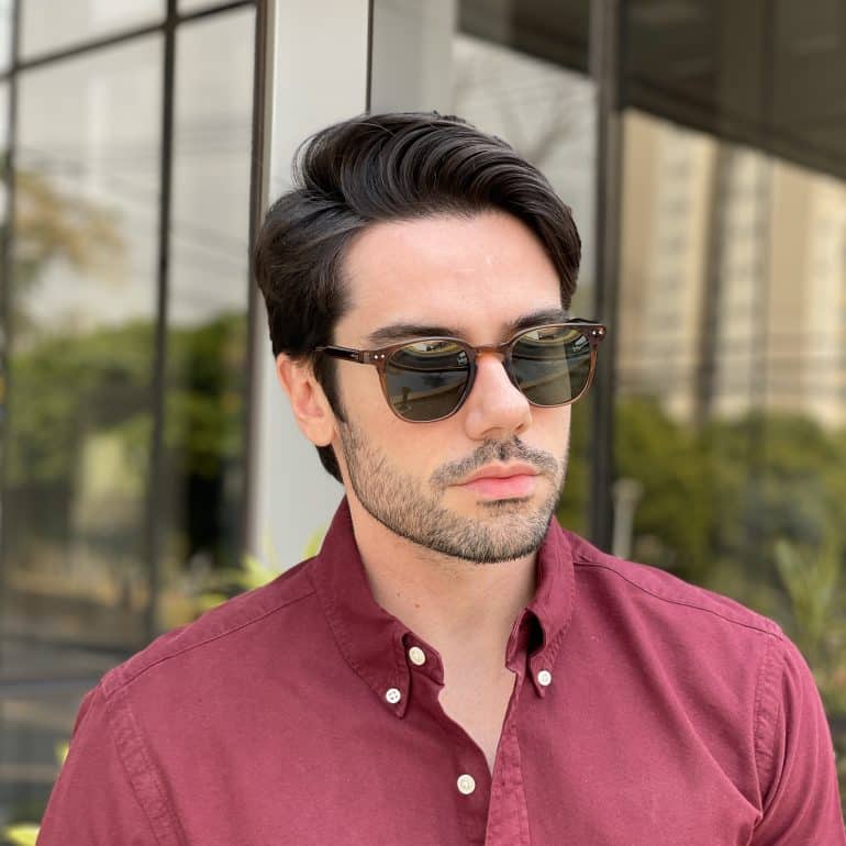 Óculos de Sol Masculino Quadrado Marrom Rômulo 1