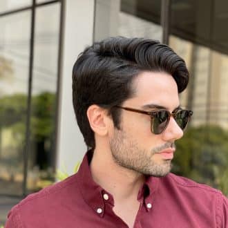 Óculos de Sol Masculino Quadrado Marrom Rômulo 3
