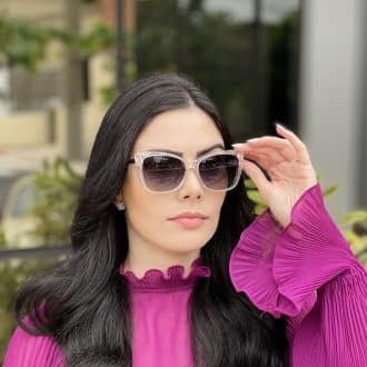Óculos 2 em 1 Clip-On Gatinho Transparente Cristal Valentina 1