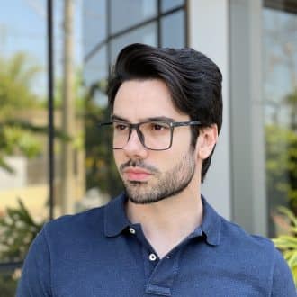 Óculos de Grau Masculino Retangular Preto João Pedro 3