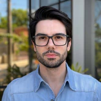 Óculos de Grau Masculino Retangular Preto com Azul Rodolfo