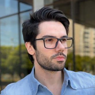 Óculos de Grau Masculino Retangular Preto com Azul Rodolfo 1