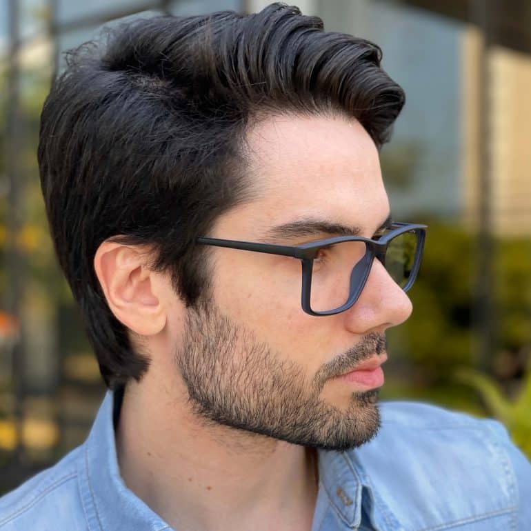 Óculos de Grau Masculino Retangular Preto com Azul Rodolfo 2