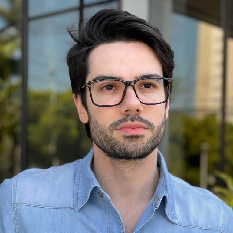 Óculos de Grau Masculino Retangular Preto Rodolfo