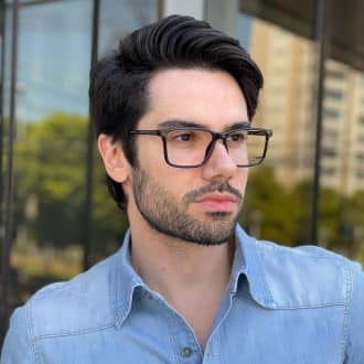 Óculos de Grau Masculino Retangular Preto Rodolfo 1