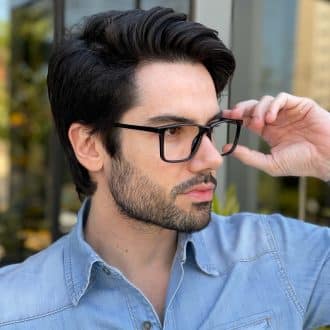 Óculos de Grau Masculino Retangular Preto Rodolfo 2
