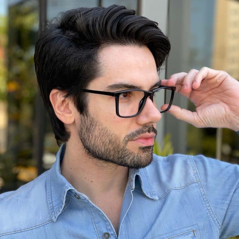 Óculos de Grau Masculino Retangular Preto Rodolfo 2