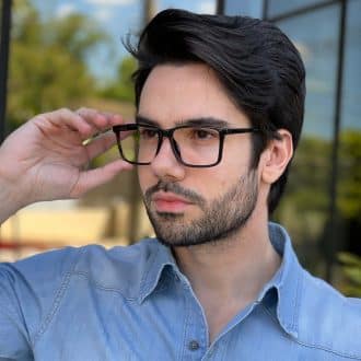 Óculos de Grau Masculino Retangular Preto Rodolfo 3