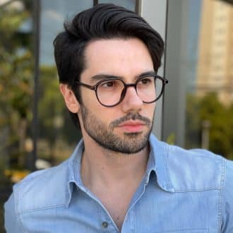 Óculos de Grau Masculino Redondo Tartaruga Douglas 1