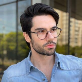 Óculos de Grau Masculino Redondo Cinza Douglas 1
