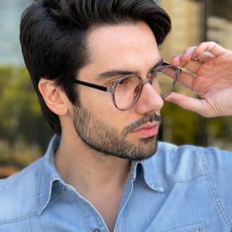 Óculos de Grau Masculino Redondo Cinza Douglas 2