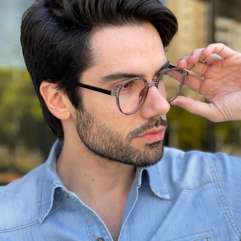 Óculos de Grau Masculino Redondo Cinza Douglas 2