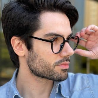 Óculos de Grau Masculino Redondo Preto Douglas 2