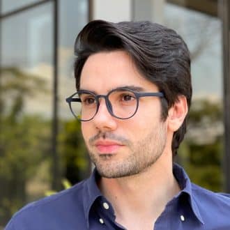 Óculos 3 em 1 Clip-On Masculino Redondo Azul Ben 6