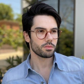 Óculos de Grau Masculino Redondo Marrom Douglas 2