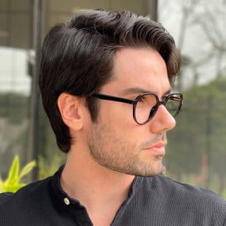 Óculos de Grau Masculino Redondo Preto Charles 2