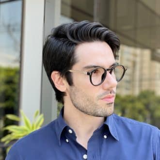 Óculos de Grau Masculino Redondo Preto Diego 3