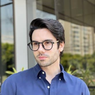 Óculos de Grau Masculino Redondo Preto Diego 2