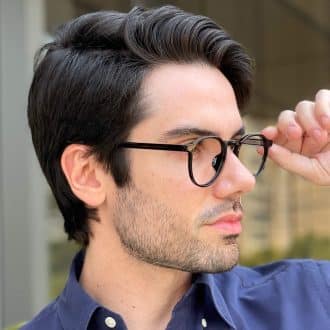 Óculos de Grau Masculino Redondo Preto Gael 3