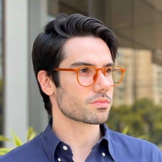 Óculos de Grau Masculino Redondo Caramelo Gael