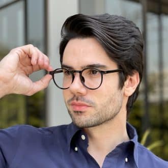 Óculos de Grau Masculino Redondo Preto Gael