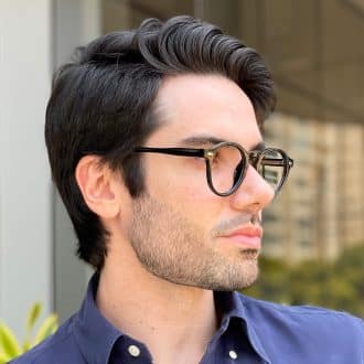 Óculos de Grau Masculino Redondo Preto Rony 4