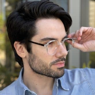 Óculos de Grau Masculino Redondo Transparente Douglas 1