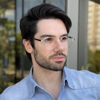 Óculos de Grau Masculino Redondo Transparente Douglas 2