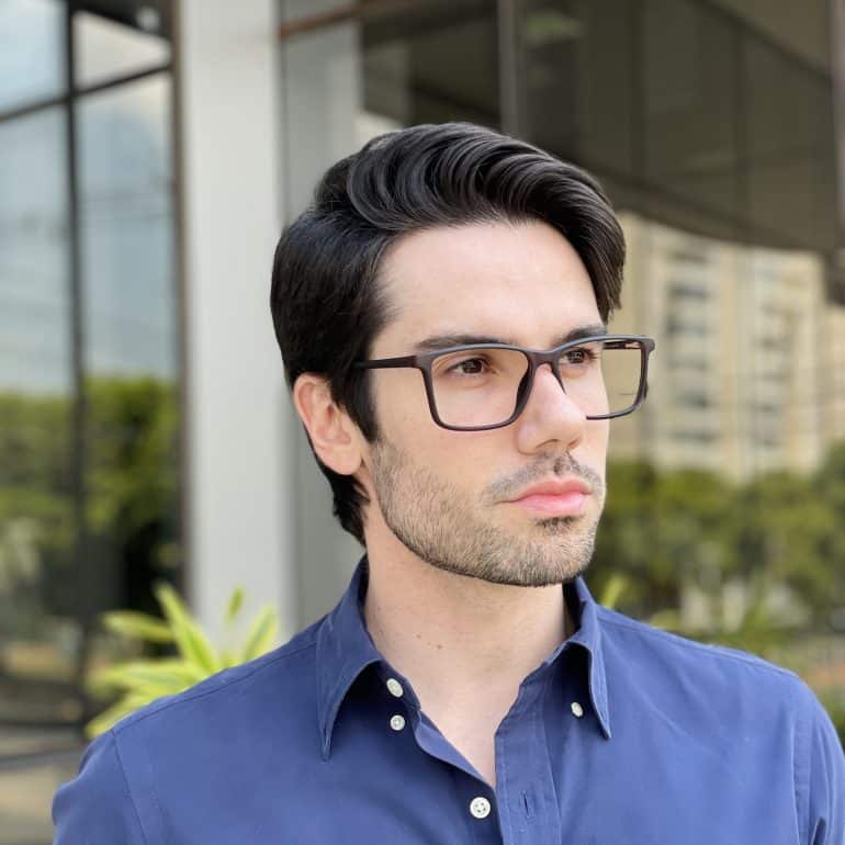 Óculos de Grau Masculino Retangular Marrom Rodolfo 2